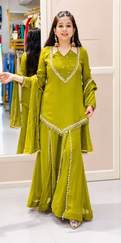 JF 054 Mehendi Color Roman Silk Salwar Suit with Embroidery Work. Available at ₹2399 only. Delivery 4-6 Working Days. Shop now. | Jump Suits, Straight Suits, Casual Suits, Creative suits, Designer Suits, Palazzo Suits, Party Wear Suits, Patiala Suits, Salwar suit