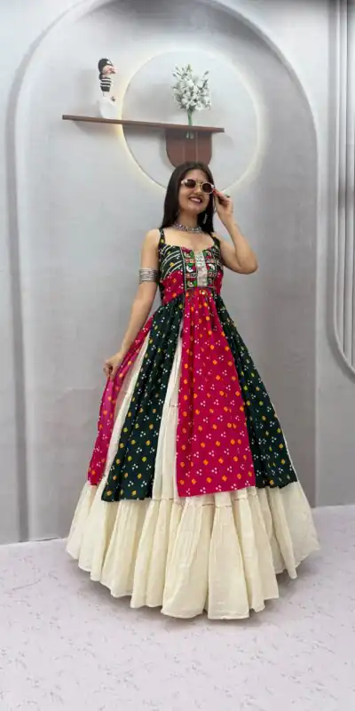 PC 604 Black Khadi Cotton Lehenga Choli with Bandhej Print & Mirror Work. Festive Deal ₹3049. Delivery 4-6 Working Days. Shop now. | Bollywood Lehenga, Creative Lehenga, Designer Lehenga, Embroidered Lehenga, Lehenga, Party Wear Lehenga