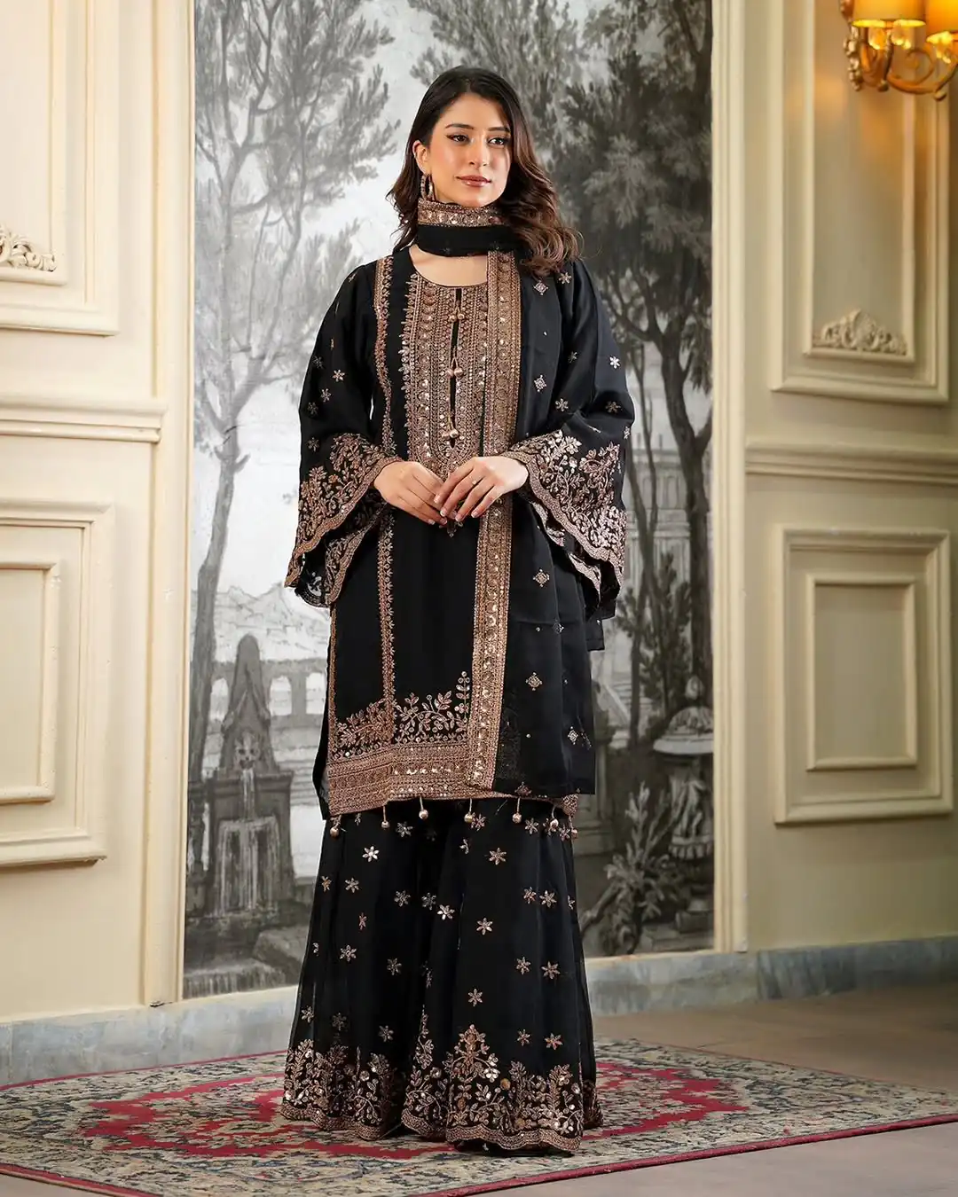 NSR 890 Black Fendy Silk Salwar Suitwith Embroidery Work & Lace Work. Now at just ₹2399. Delivery 4-6 Working Days. Shop now. | Jump Suits, Straight Suits, Casual Suits, Creative suits, Designer Suits, Palazzo Suits, Party Wear Suits, Patiala Suits, Salwar suit
