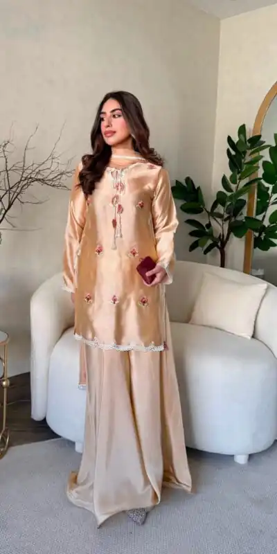 RTC 6080 Cream | Cream Japan Satin Salwar Suit with Embroidery Work & Thread Embroidery. Now at just ₹2299. Delivery 4-6 Working Days. Shop now. | Jump Suits, Straight Suits, Casual Suits, Creative suits, Designer Suits, Palazzo Suits, Party Wear Suits, Patiala Suits, Salwar suit