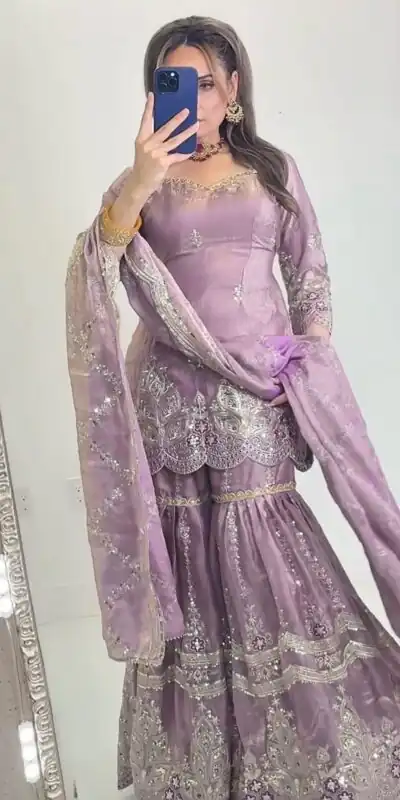 NF 1297 Lavender Fendy Silk Salwar Suitwith Embroidery Work & Lace Work. Now at just ₹2799. Delivery 4-6 Working Days. Shop now. | Jump Suits, Straight Suits, Casual Suits, Creative suits, Designer Suits, Palazzo Suits, Party Wear Suits, Patiala Suits, Salwar suit