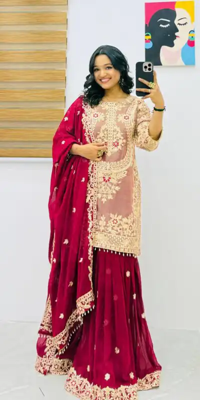 ZC 8012 Maroon Crunchy Silk Salwar Suit with Embroidery Work. Wedding, Party, Festive, Events Best Price ₹2449. Delivery 4-6 Working Days. Shop now. | Jump Suits, Straight Suits, Casual Suits, Creative suits, Designer Suits, Palazzo Suits, Party Wear Suits, Patiala Suits, Salwar suit
