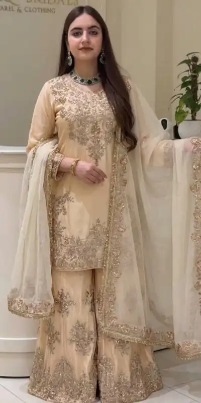 MT 1079 Off White Natural Silk Salwar Suit with Sequins Work & Embroidery Work. Special Price ₹2449. Delivery 4-6 Working Days. Shop now. | Jump Suits, Straight Suits, Casual Suits, Creative suits, Designer Suits, Palazzo Suits, Party Wear Suits, Patiala Suits, Salwar suit