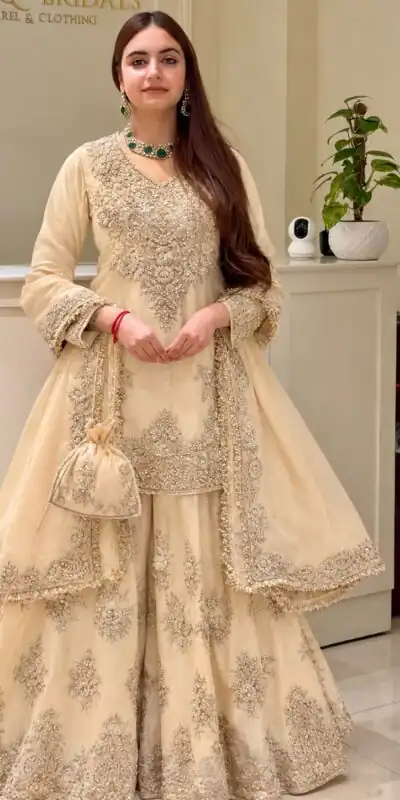 MT 1079 Off White Natural Silk Salwar Suit with Sequins Work & Embroidery Work. Special Price ₹2449. Delivery 4-6 Working Days. Shop now. | Jump Suits, Straight Suits, Casual Suits, Creative suits, Designer Suits, Palazzo Suits, Party Wear Suits, Patiala Suits, Salwar suit