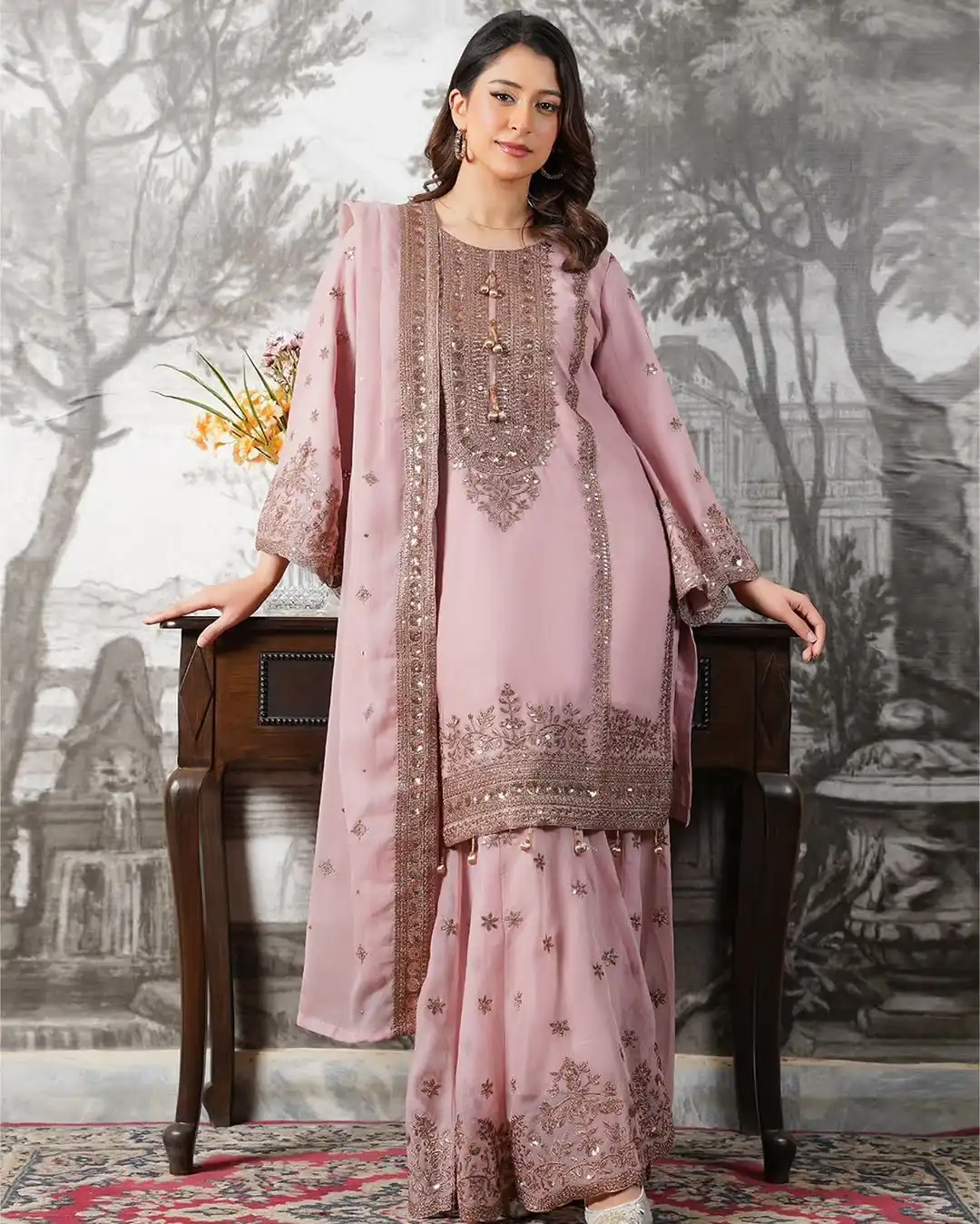 NSR 890 Pink Fendy Silk Salwar Suitwith Embroidery Work & Lace Work. Now at just ₹2399. Delivery 4-6 Working Days. Shop now. | Jump Suits, Straight Suits, Casual Suits, Creative suits, Designer Suits, Palazzo Suits, Party Wear Suits, Patiala Suits, Salwar suit