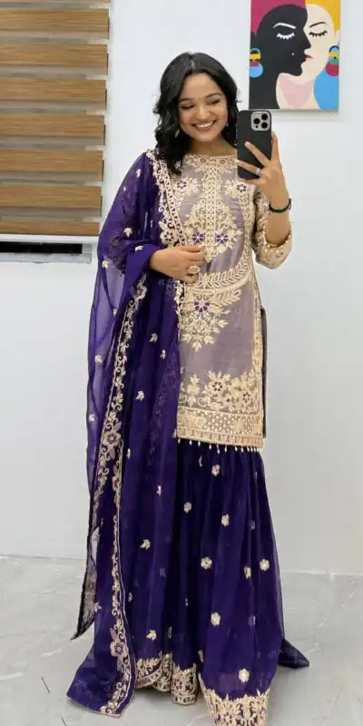 ZC 8012 Purple Crunchy Silk Salwar Suit with Embroidery Work. Wedding, Party, Festive, Events Best Price ₹2449. Delivery 4-6 Working Days. Shop now. | Jump Suits, Straight Suits, Casual Suits, Creative suits, Designer Suits, Palazzo Suits, Party Wear Suits, Patiala Suits, Salwar suit