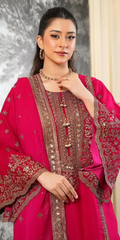 NSR 890 Red Fendy Silk Salwar Suitwith Embroidery Work & Lace Work. Now at just ₹2399. Delivery 4-6 Working Days. Shop now. | Jump Suits, Straight Suits, Casual Suits, Creative suits, Designer Suits, Palazzo Suits, Party Wear Suits, Patiala Suits, Salwar suit