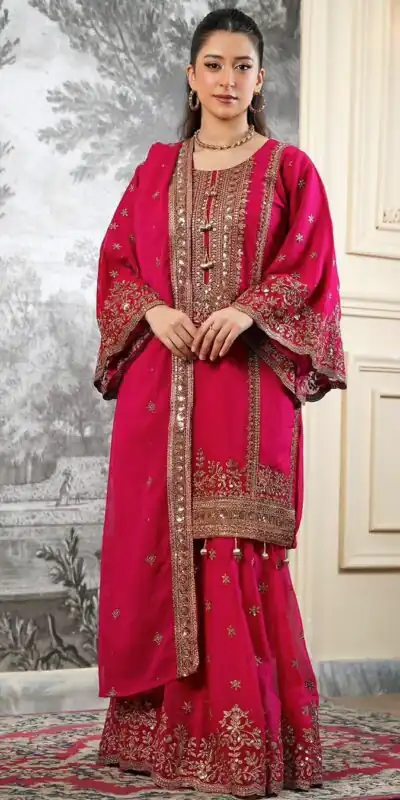 NSR 890 Red Fendy Silk Salwar Suitwith Embroidery Work & Lace Work. Now at just ₹2399. Delivery 4-6 Working Days. Shop now. | Jump Suits, Straight Suits, Casual Suits, Creative suits, Designer Suits, Palazzo Suits, Party Wear Suits, Patiala Suits, Salwar suit