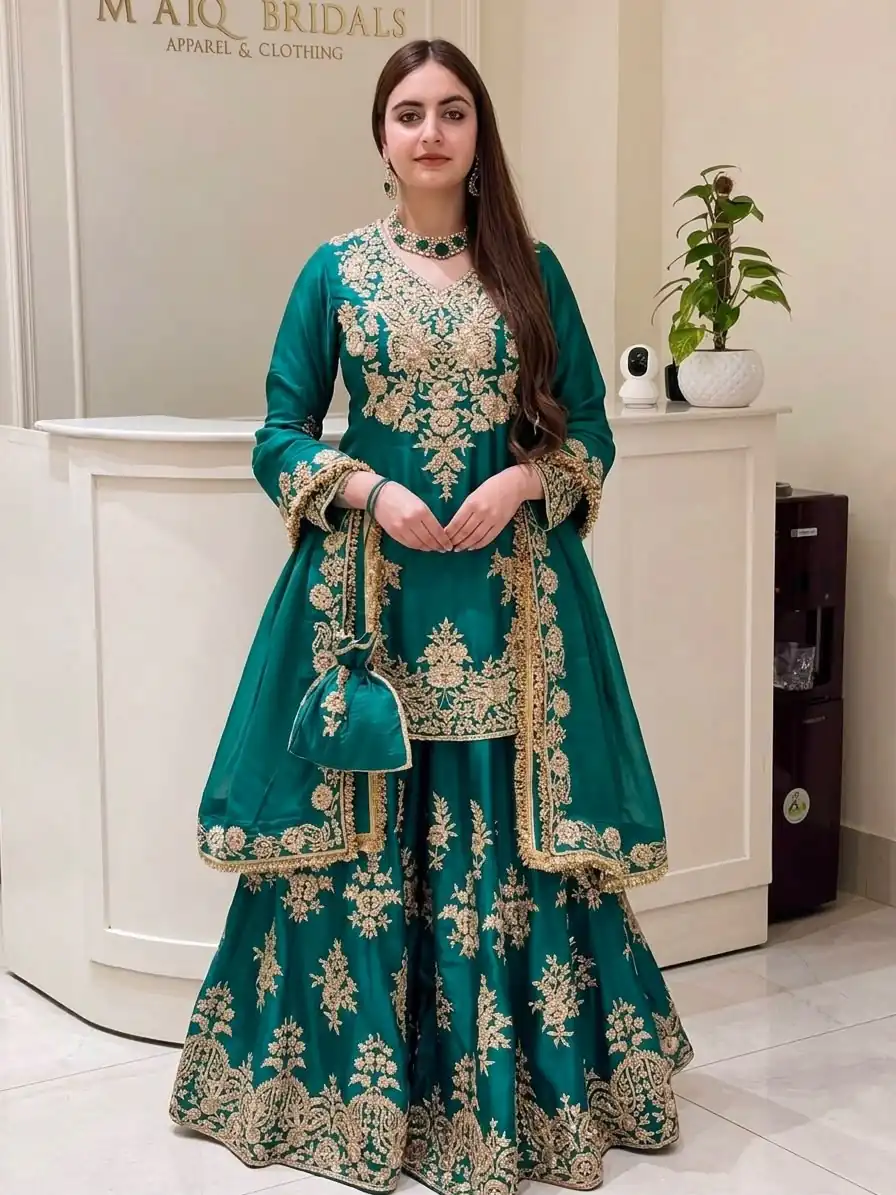 MT 1079 Teal Natural Silk Salwar Suit with Sequins Work & Embroidery Work. Special Price ₹2449. Delivery 4-6 Working Days. Shop now. | Jump Suits, Straight Suits, Casual Suits, Creative suits, Designer Suits, Palazzo Suits, Party Wear Suits, Patiala Suits, Salwar suit