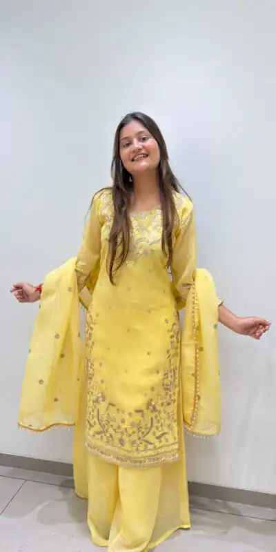 BE 501 Yellow Crunchy Silk Salwar Suit with Embroidery Work. Wedding, Party, Festive, Events Best Price ₹2349. Delivery 4-6 Working Days. Shop now. | Jump Suits, Straight Suits, Casual Suits, Creative suits, Designer Suits, Palazzo Suits, Party Wear Suits, Patiala Suits, Salwar suit