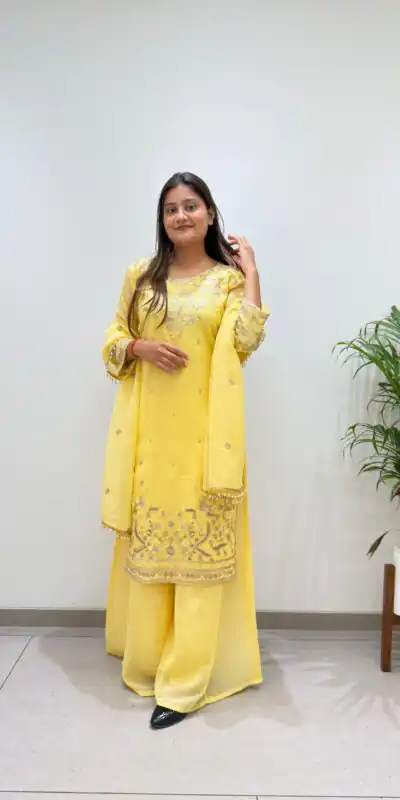 BE 501 Yellow Crunchy Silk Salwar Suit with Embroidery Work. Wedding, Party, Festive, Events Best Price ₹2349. Delivery 4-6 Working Days. Shop now. | Jump Suits, Straight Suits, Casual Suits, Creative suits, Designer Suits, Palazzo Suits, Party Wear Suits, Patiala Suits, Salwar suit