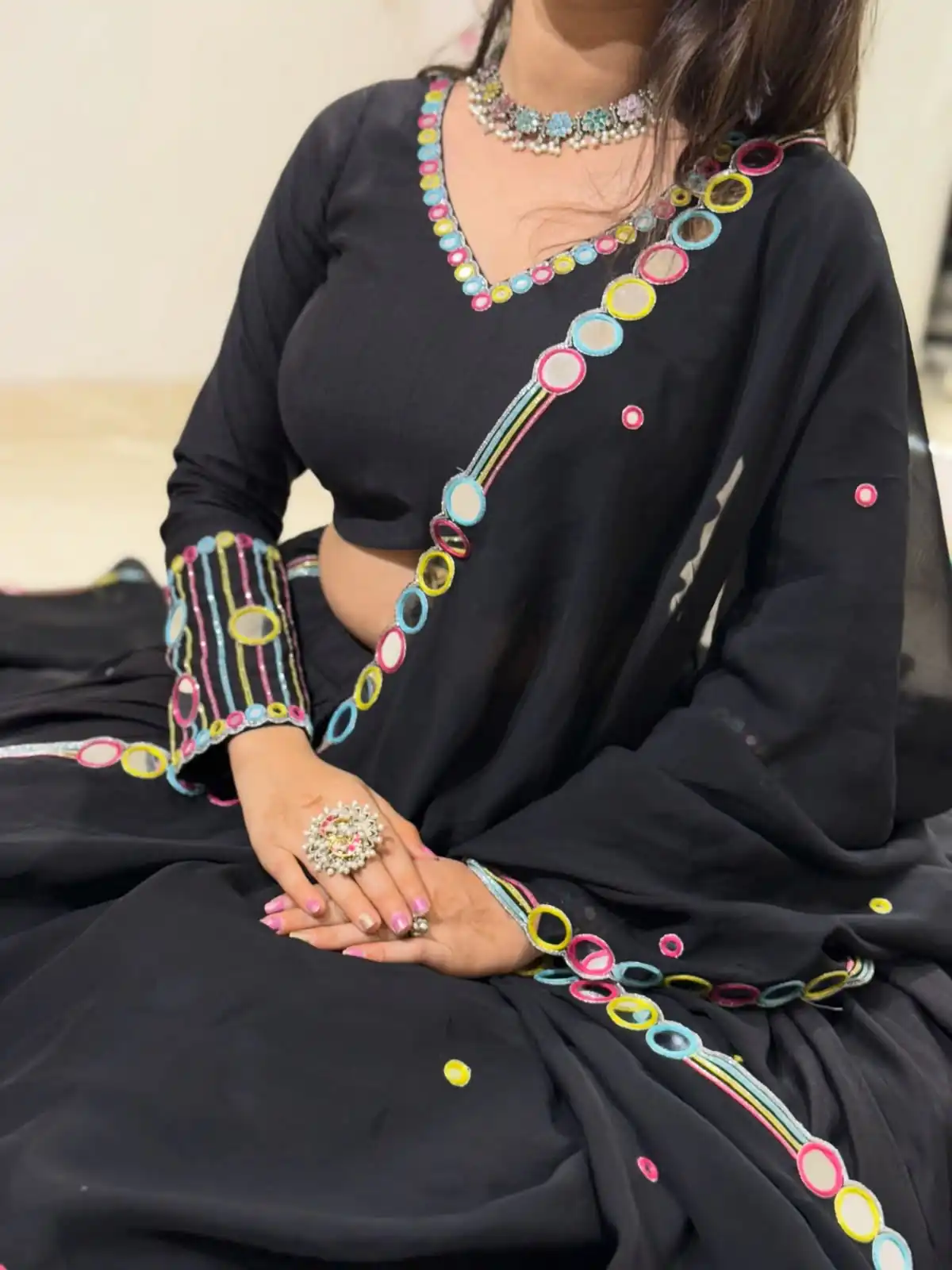 BE 504 Blacke Color Rayon Embroidery Work & Cowrie Work Lehenga Choli . Grab it for ₹2449. Delivery 4-6 Working Days. Shop now. | Bollywood Lehenga, Creative Lehenga, Designer Lehenga, Embroidered Lehenga, Lehenga, Party Wear Lehenga