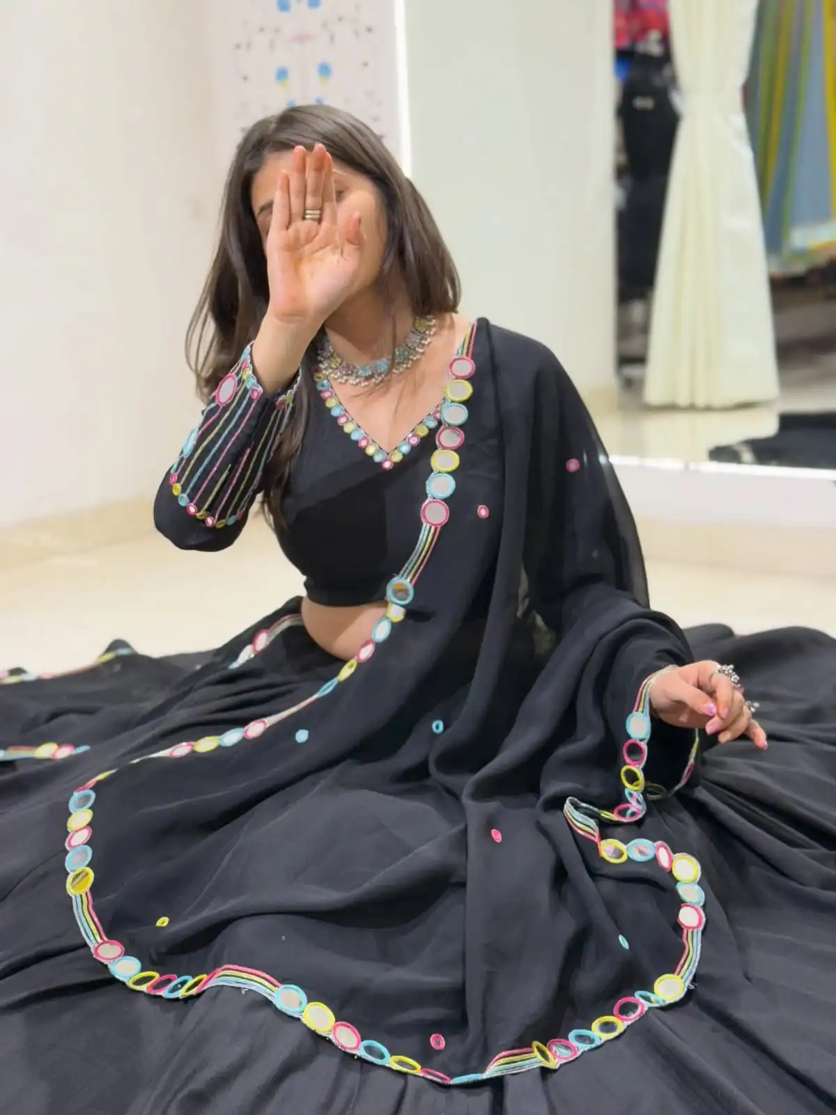 BE 504 Blacke Color Rayon Embroidery Work & Cowrie Work Lehenga Choli . Grab it for ₹2449. Delivery 4-6 Working Days. Shop now. | Bollywood Lehenga, Creative Lehenga, Designer Lehenga, Embroidered Lehenga, Lehenga, Party Wear Lehenga