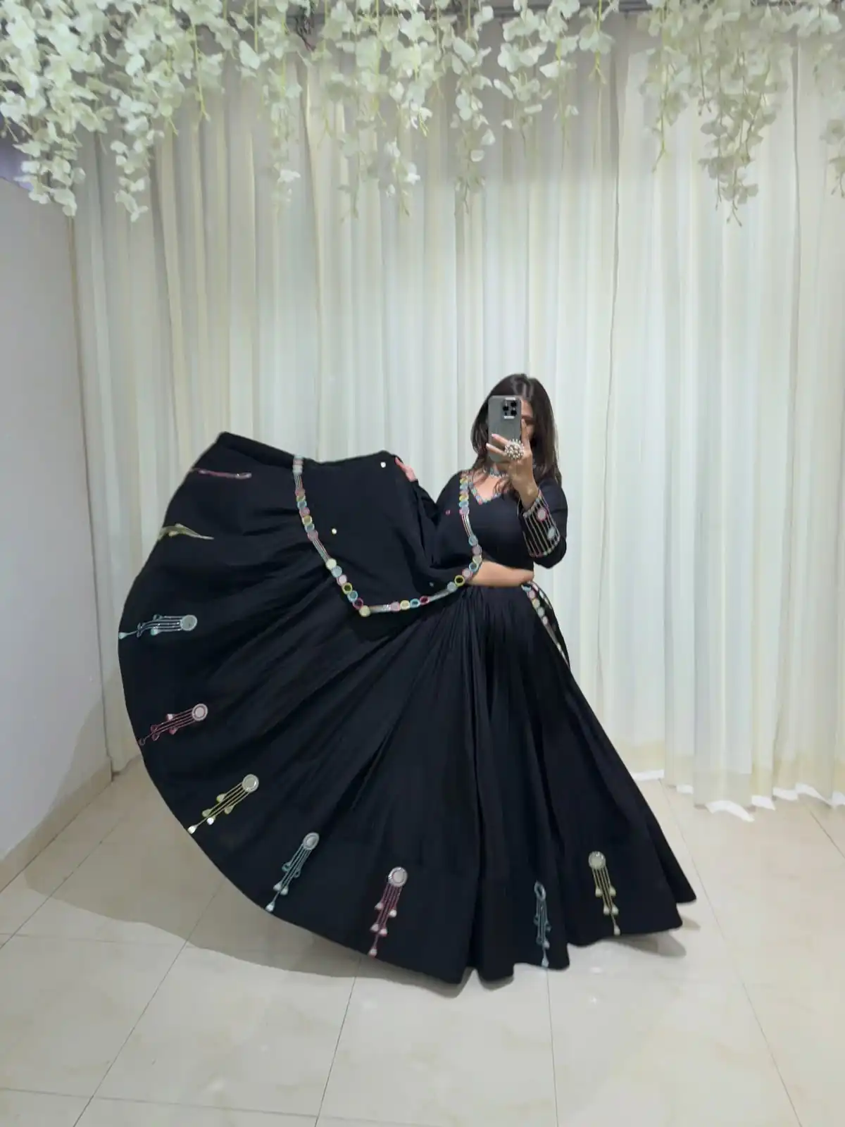 BE 504 Blacke Color Rayon Embroidery Work & Cowrie Work Lehenga Choli . Grab it for ₹2449. Delivery 4-6 Working Days. Shop now. | Bollywood Lehenga, Creative Lehenga, Designer Lehenga, Embroidered Lehenga, Lehenga, Party Wear Lehenga