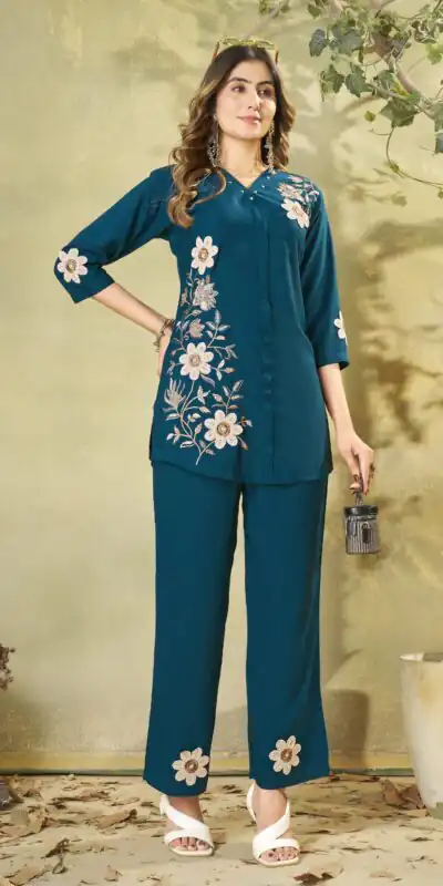 DIVA 161 Teal Colour Rayon Cotton Kurti with Embroidery Work. Introductory Price ₹1949. Delivery 4-6 Working Days. Shop now. | Bollywood Kurti, Creative Kurtis, Designer Kurti, Kurti, Party Wear Kurti, Selfie Kurti
