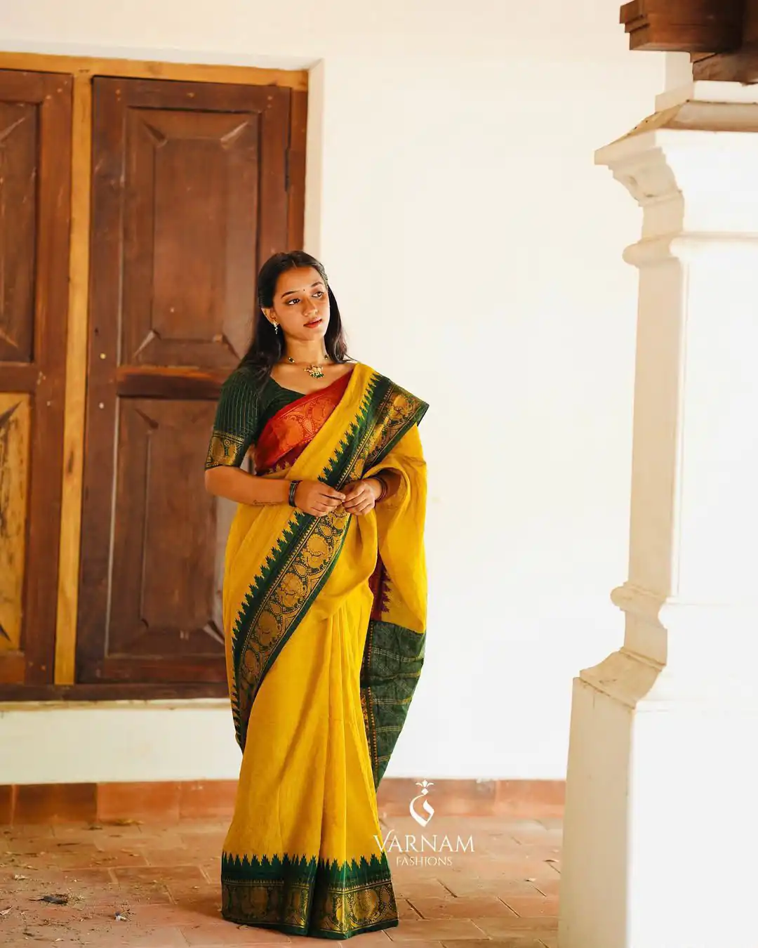 Cool Yellow Soft Lichi Silk Lace Work Saree