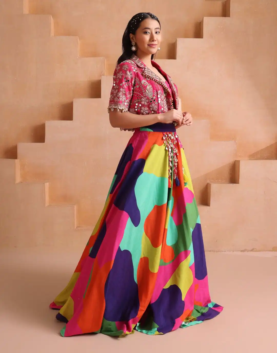 Fancy Pink Chinon Silk Sequence Work Lehenga Choli - Image 2