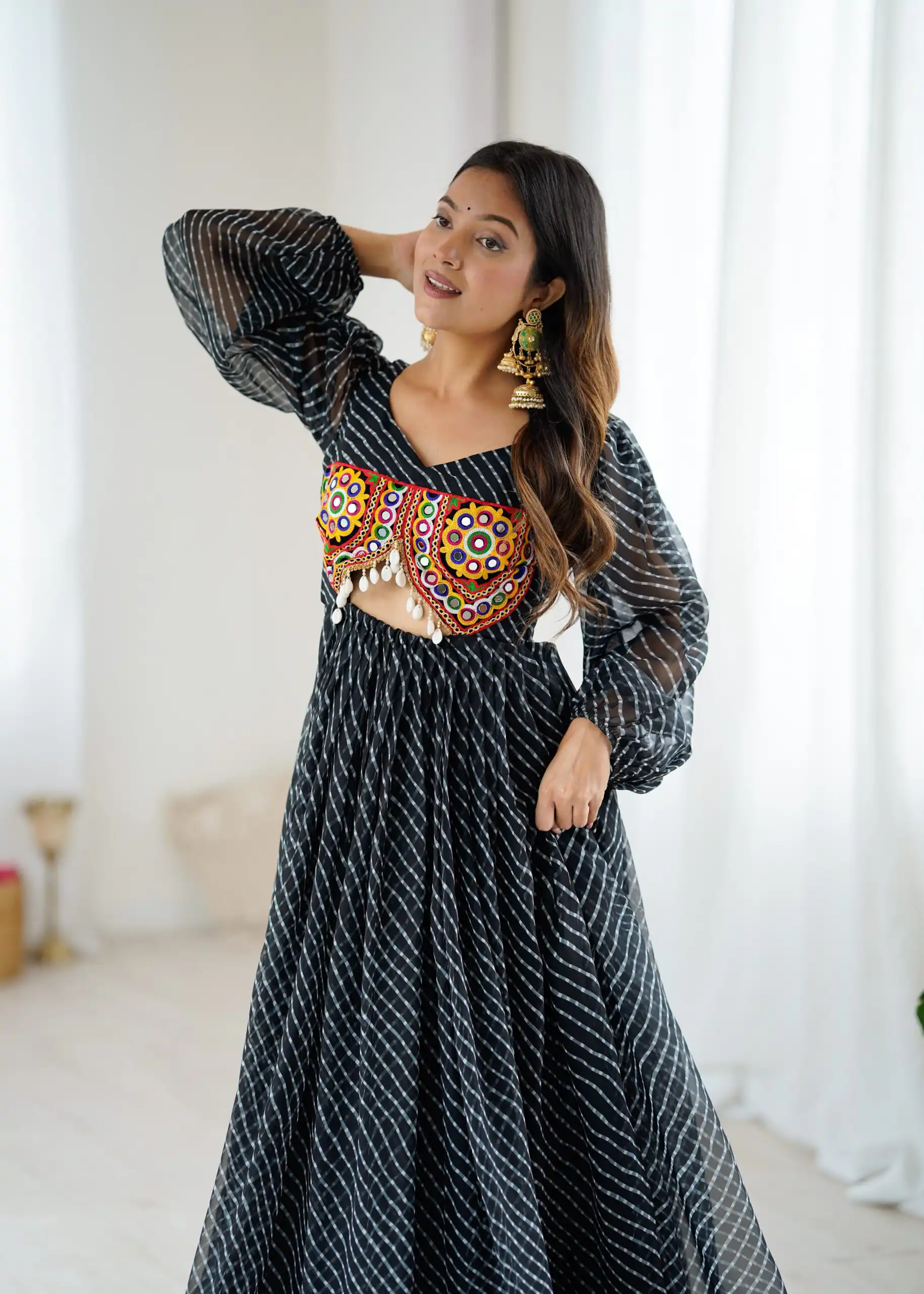 Magical Black Georgette Digital Print Work Gown - Image 8