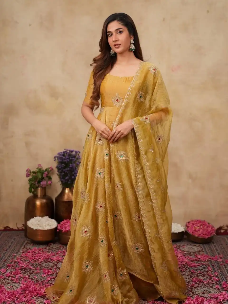 Pretty Mastered Salsa Silk Thread Work Gown - Image 3