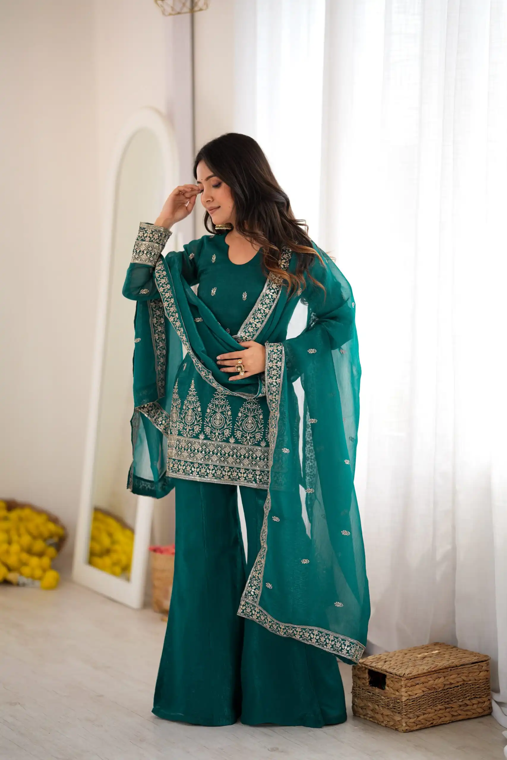 Super Rama Crunchy Silk Sequence Work Salwar Suit - Image 3
