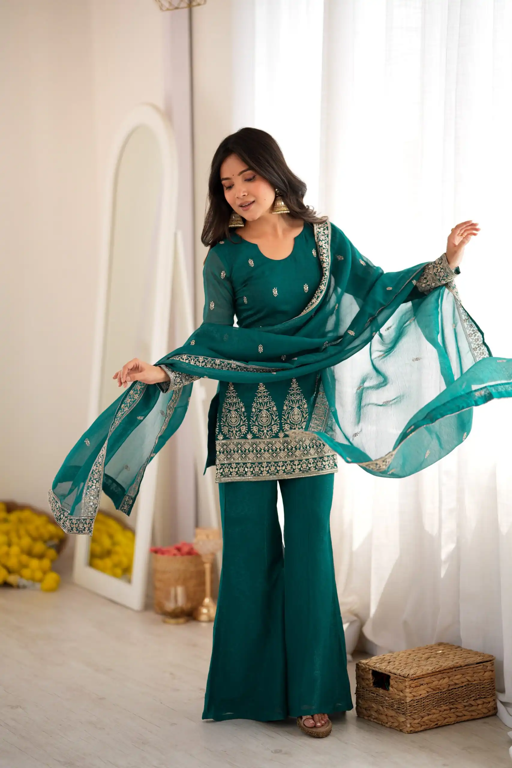 Super Rama Crunchy Silk Sequence Work Salwar Suit - Image 2