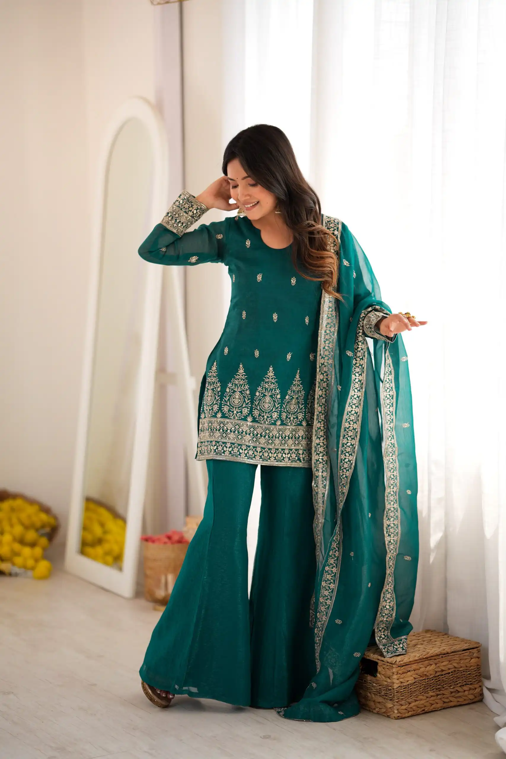 Super Rama Crunchy Silk Sequence Work Salwar Suit