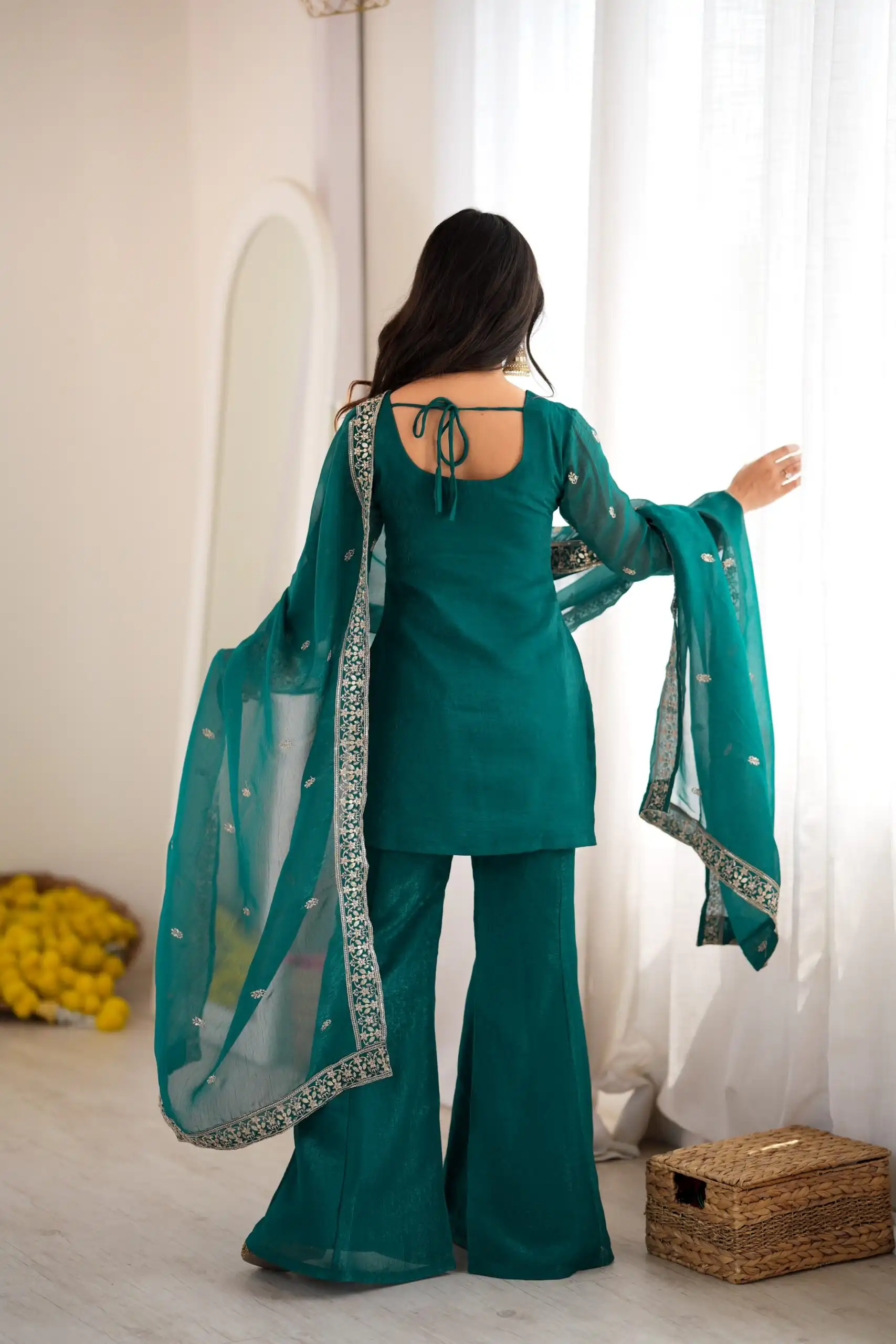 Super Rama Crunchy Silk Sequence Work Salwar Suit - Image 9