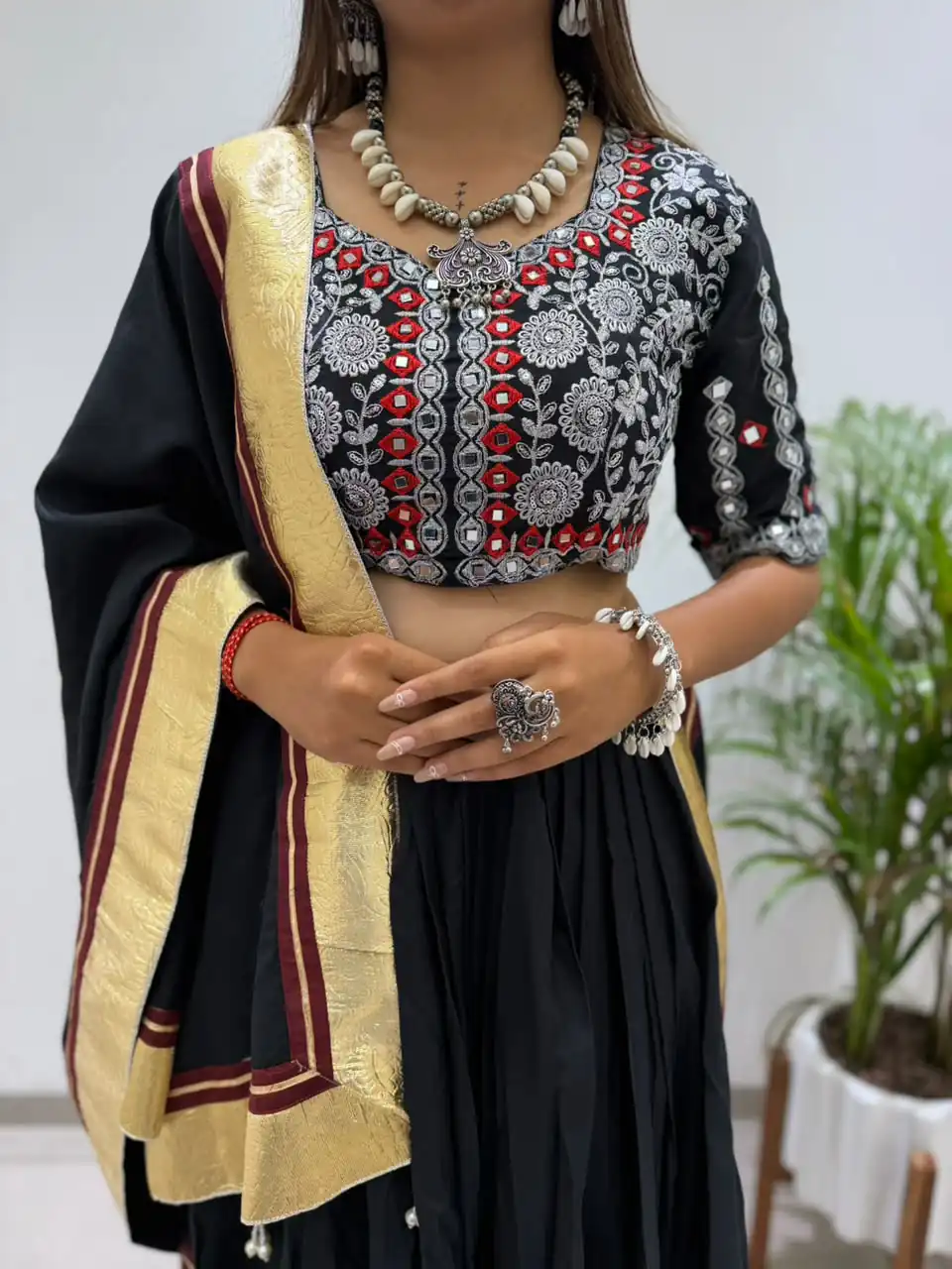 Trendy Black Rayon Embroider Work Lehenga Choli - Image 4