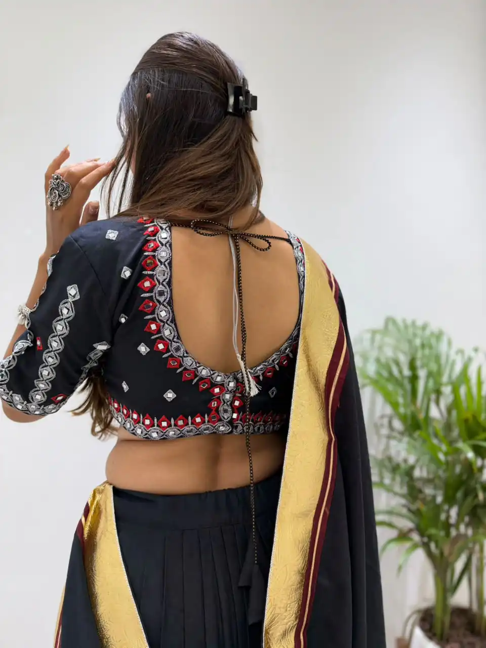 Trendy Black Rayon Embroider Work Lehenga Choli - Image 3