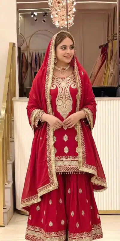 AD 236 Red Color Chinon Silk Salwar Suit with Embroidery Work. Online Get it for ₹2349. Delivery 4-6 Working Days. Shop now. | Jump Suits, Straight Suits, Casual Suits, Creative suits, Designer Suits, Palazzo Suits, Party Wear Suits, Patiala Suits, Salwar suit
