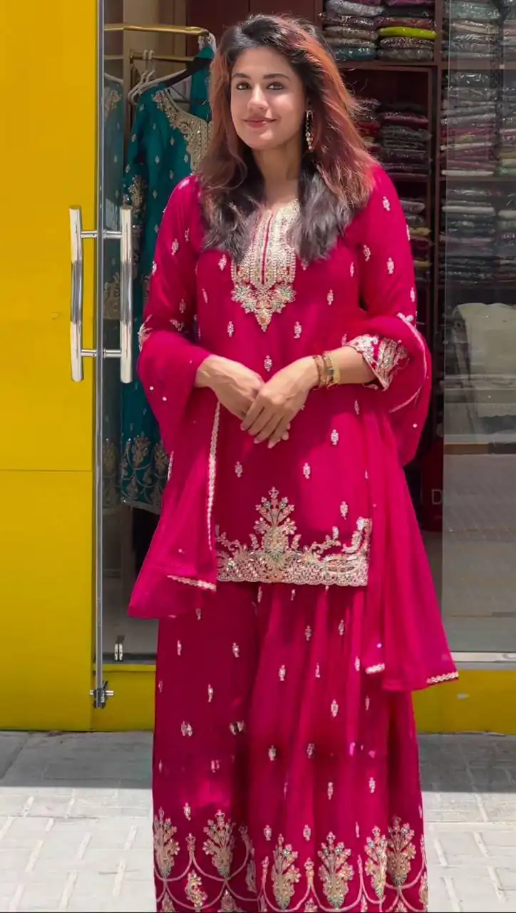 MD 3046 Red Color Chinon Silk Salwar Suit with Embroidery Work. Online Get it for ₹2319. Delivery 4-6 Working Days. Shop now. | Jump Suits, Straight Suits, Casual Suits, Creative suits, Designer Suits, Palazzo Suits, Party Wear Suits, Patiala Suits, Salwar suit