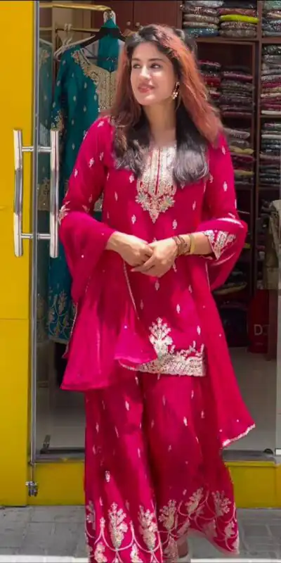 MD 3046 Red Color Chinon Silk Salwar Suit with Embroidery Work. Online Get it for ₹2319. Delivery 4-6 Working Days. Shop now. | Jump Suits, Straight Suits, Casual Suits, Creative suits, Designer Suits, Palazzo Suits, Party Wear Suits, Patiala Suits, Salwar suit