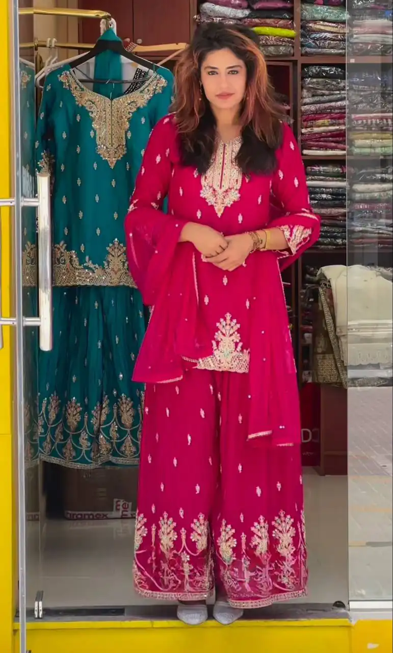 MD 3046 Red Color Chinon Silk Salwar Suit with Embroidery Work. Online Get it for ₹2319. Delivery 4-6 Working Days. Shop now. | Jump Suits, Straight Suits, Casual Suits, Creative suits, Designer Suits, Palazzo Suits, Party Wear Suits, Patiala Suits, Salwar suit