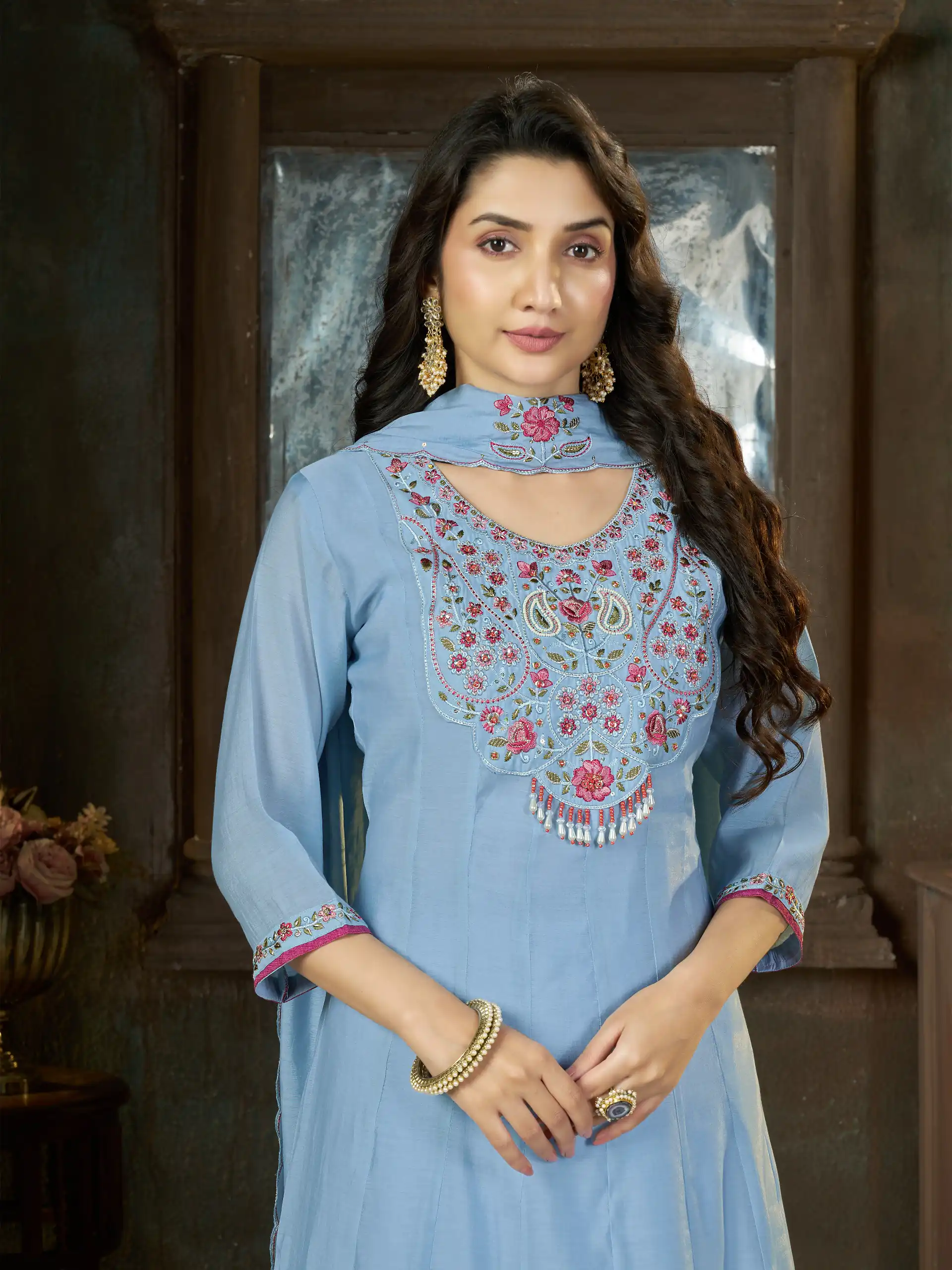 DIVA 175 Blue Mal Chanderi Salwar Suit Perfect for Wedding, Party, Baisakhi, Housewarming, Sangeet – Introductory Price ₹2899. Delivery 4-6 Working D | Jump Suits, Straight Suits, Casual Suits, Creative suits, Designer Suits, Palazzo Suits, Party Wear Suits, Patiala Suits, Salwar suit