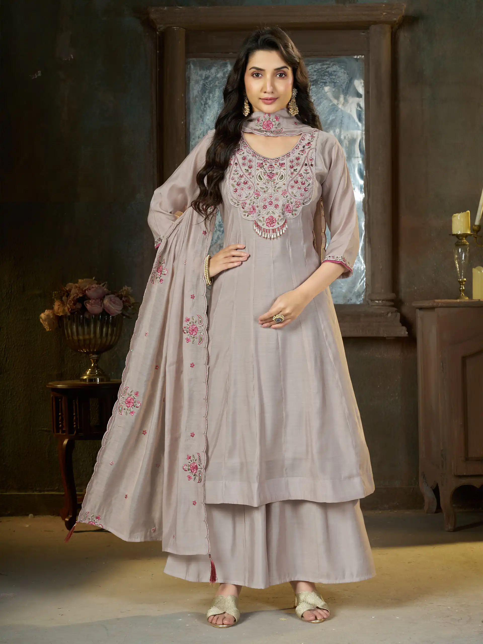 DIVA 175 Lavender Mal Chanderi Salwar Suit Perfect for Wedding, Party, Baisakhi, Housewarming, Sangeet – Introductory Price ₹2799. Delivery 4-6 Working D | Jump Suits, Straight Suits, Casual Suits, Creative suits, Designer Suits, Palazzo Suits, Party Wear Suits, Patiala Suits, Salwar suit
