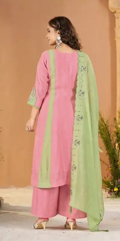 DIVA 186 Peach Mal Chanderi Salwar Suit Perfect for Wedding, Party, Baisakhi, Housewarming, Sangeet – Introductory Price ₹2899. Delivery 4-6 Working D | Jump Suits, Straight Suits, Casual Suits, Creative suits, Designer Suits, Palazzo Suits, Party Wear Suits, Patiala Suits, Salwar suit