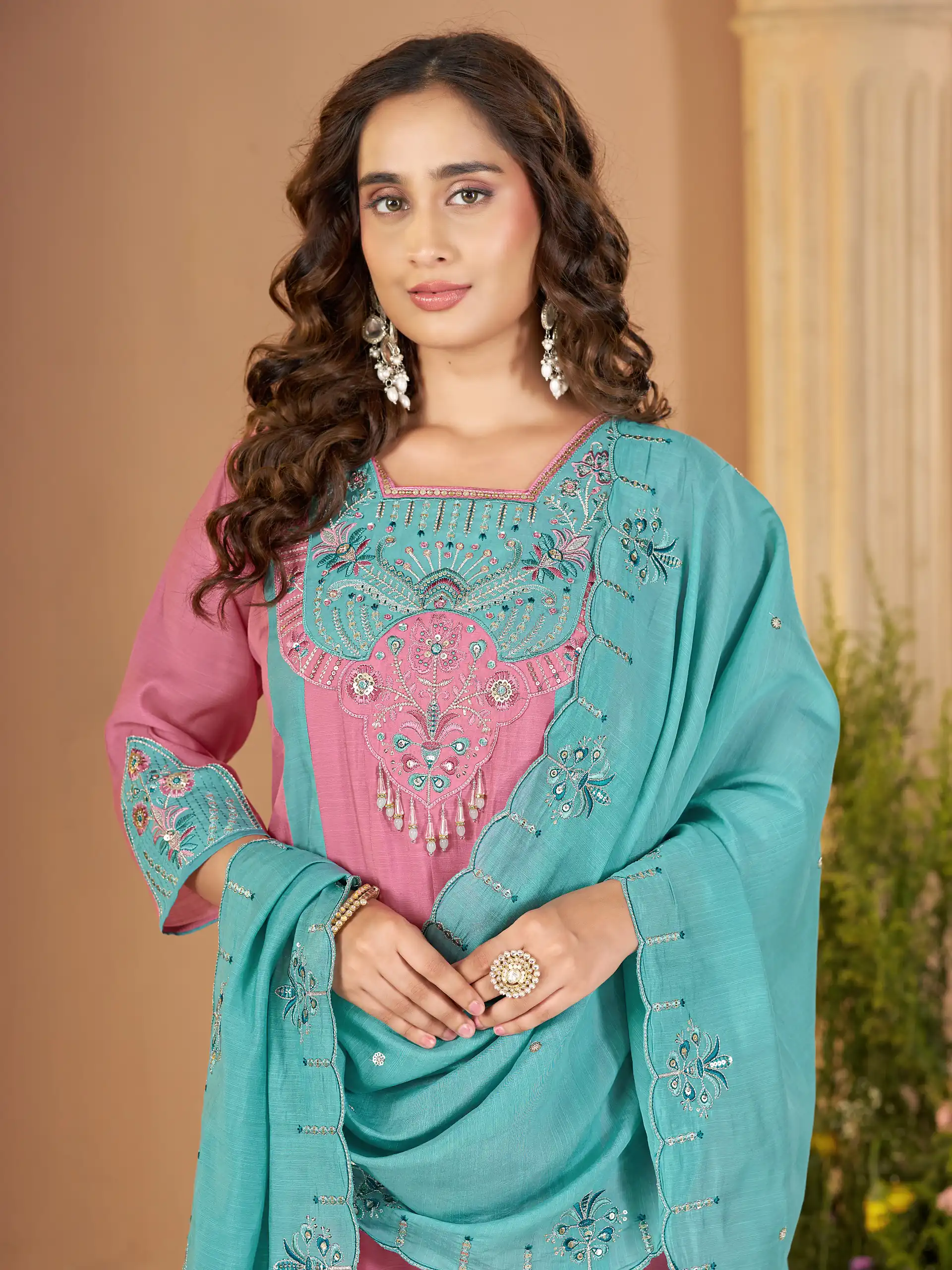 DIVA 186 Pink Mal Chanderi Salwar Suit Perfect for Wedding, Party, Baisakhi, Housewarming, Sangeet – Introductory Price ₹2899. Delivery 4-6 Working D | Jump Suits, Straight Suits, Casual Suits, Creative suits, Designer Suits, Palazzo Suits, Party Wear Suits, Patiala Suits, Salwar suit