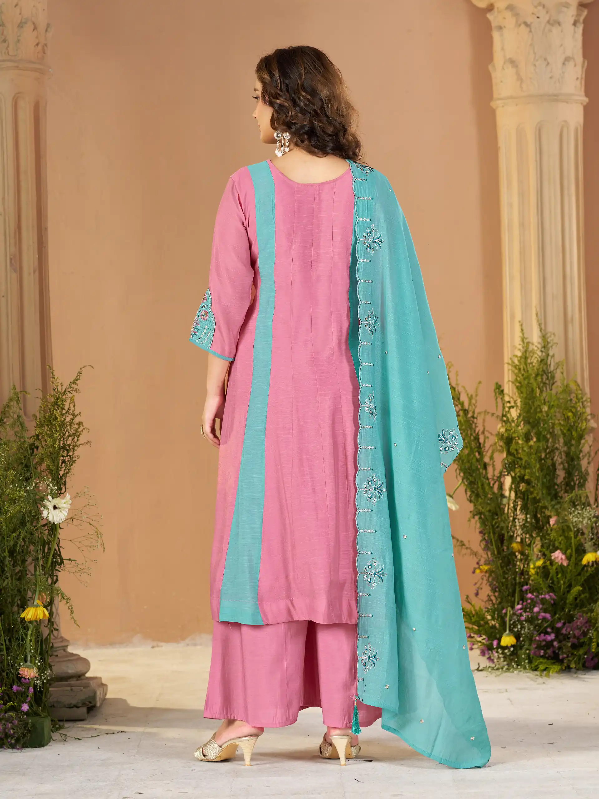 DIVA 186 Pink Mal Chanderi Salwar Suit Perfect for Wedding, Party, Baisakhi, Housewarming, Sangeet – Introductory Price ₹2899. Delivery 4-6 Working D | Jump Suits, Straight Suits, Casual Suits, Creative suits, Designer Suits, Palazzo Suits, Party Wear Suits, Patiala Suits, Salwar suit