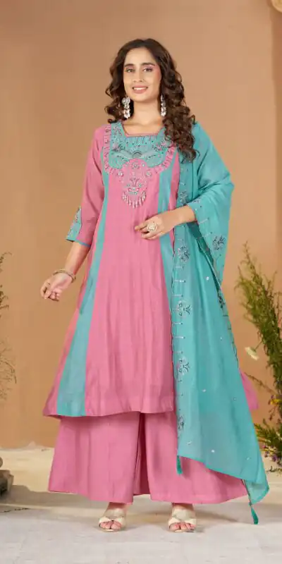 DIVA 186 Pink Mal Chanderi Salwar Suit Perfect for Wedding, Party, Baisakhi, Housewarming, Sangeet – Introductory Price ₹2899. Delivery 4-6 Working D | Jump Suits, Straight Suits, Casual Suits, Creative suits, Designer Suits, Palazzo Suits, Party Wear Suits, Patiala Suits, Salwar suit