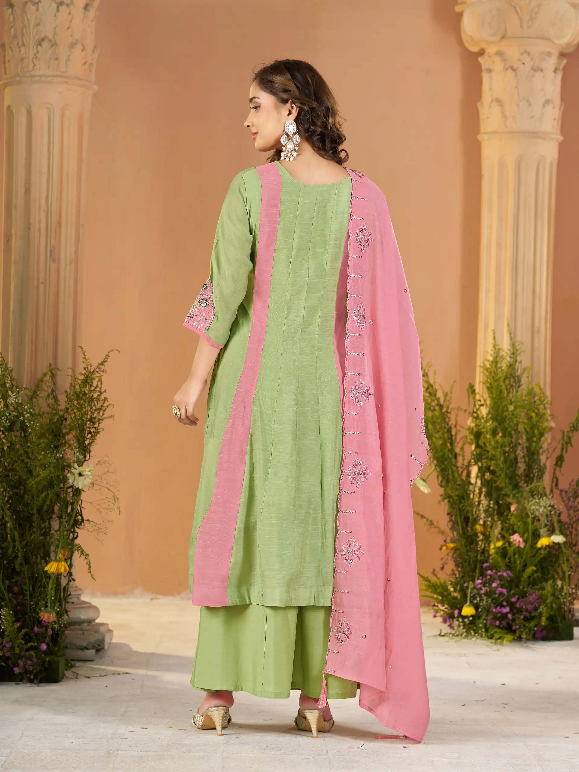 DIVA 186 Pista Mal Chanderi Salwar Suit Perfect for Wedding, Party, Baisakhi, Housewarming, Sangeet – Introductory Price ₹2899. Delivery 4-6 Working D | Jump Suits, Straight Suits, Casual Suits, Creative suits, Designer Suits, Palazzo Suits, Party Wear Suits, Patiala Suits, Salwar suit