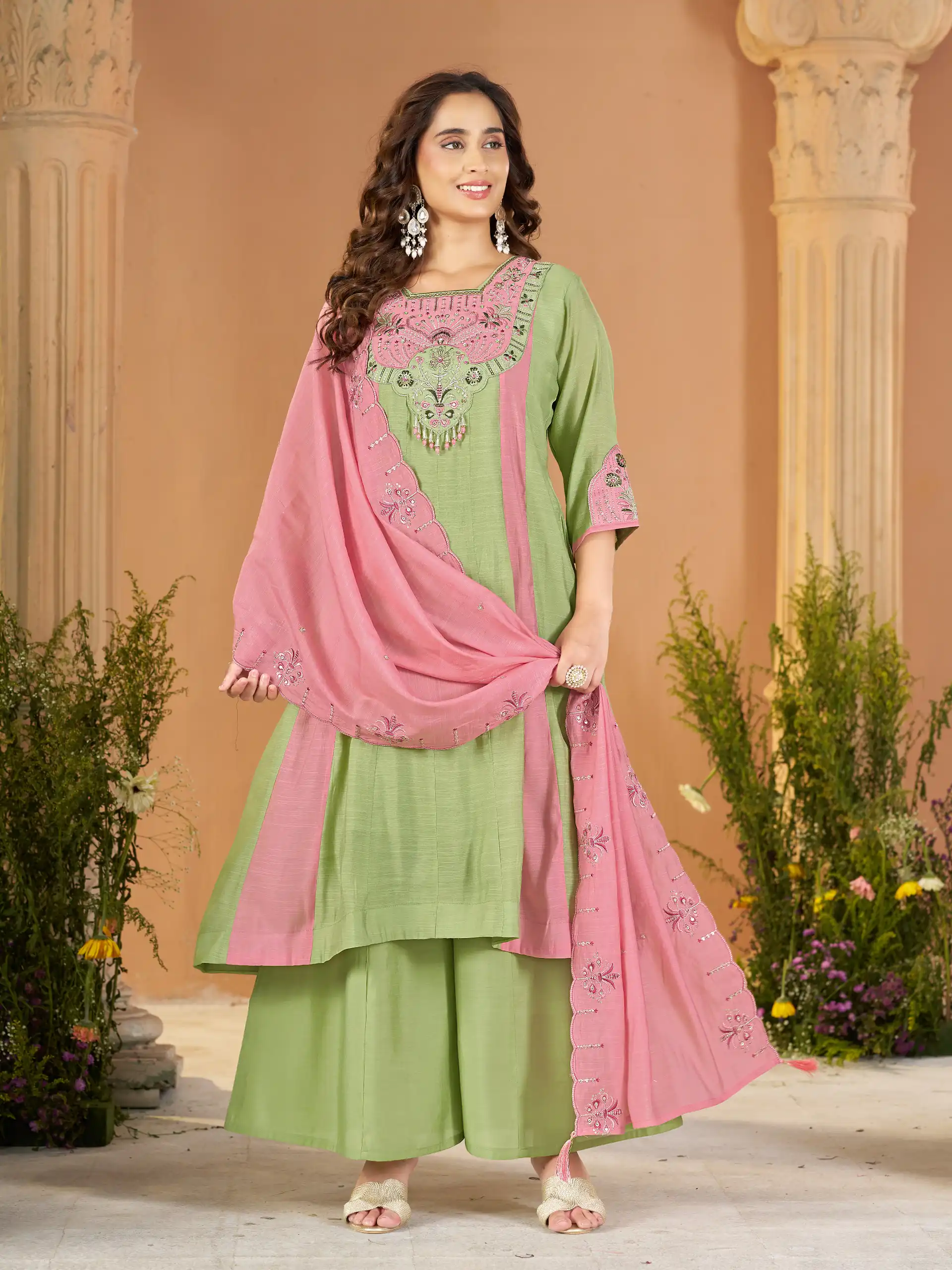 DIVA 186 Pista Mal Chanderi Salwar Suit Perfect for Wedding, Party, Baisakhi, Housewarming, Sangeet – Introductory Price ₹2899. Delivery 4-6 Working D | Jump Suits, Straight Suits, Casual Suits, Creative suits, Designer Suits, Palazzo Suits, Party Wear Suits, Patiala Suits, Salwar suit