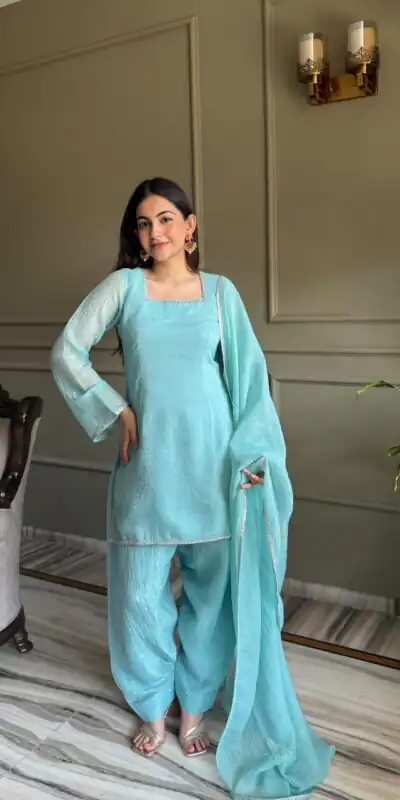KB 297 Sky Blue Crunchy Silk Salwar Suit with Embroidery Work. Wedding, Party, Festive, Events Best Price ₹2029. Delivery 4-6 Working Days. Shop now. | Jump Suits, Straight Suits, Casual Suits, Creative suits, Designer Suits, Palazzo Suits, Party Wear Suits, Patiala Suits, Salwar suit