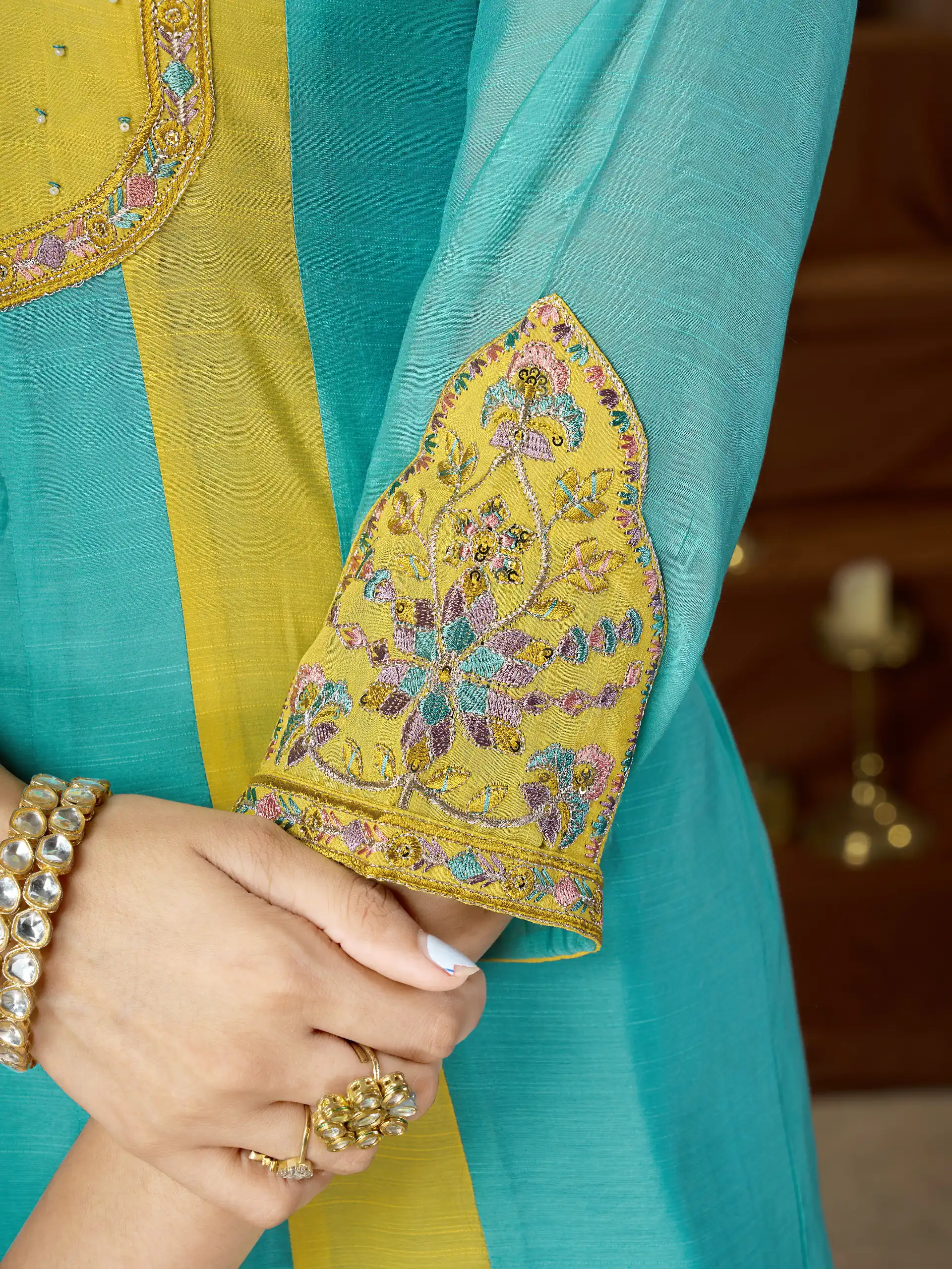 DIVA 183 Blue Brown Mal Chanderi Salwar Suit Perfect for Wedding, Party, Baisakhi, Housewarming, Sangeet – Introductory Price ₹2799. Delivery 4-6 Working D | Jump Suits, Straight Suits, Casual Suits, Creative suits, Designer Suits, Palazzo Suits, Party Wear Suits, Patiala Suits, Salwar suit
