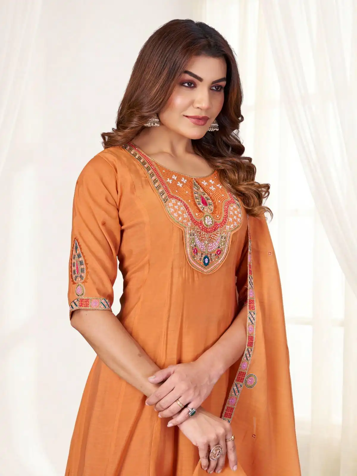 DIVA 171 Orange Mal Chanderi Salwar Suit Perfect for Wedding, Party, Baisakhi, Housewarming, Sangeet – Introductory Price ₹2449. Delivery 4-6 Working D | Jump Suits, Straight Suits, Casual Suits, Creative suits, Designer Suits, Palazzo Suits, Party Wear Suits, Patiala Suits, Salwar suit