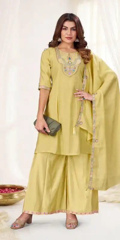 DIVA 171 Yellow Mal Chanderi Salwar Suit Perfect for Wedding, Party, Baisakhi, Housewarming, Sangeet – Introductory Price ₹2449. Delivery 4-6 Working D | Jump Suits, Straight Suits, Casual Suits, Creative suits, Designer Suits, Palazzo Suits, Party Wear Suits, Patiala Suits, Salwar suit
