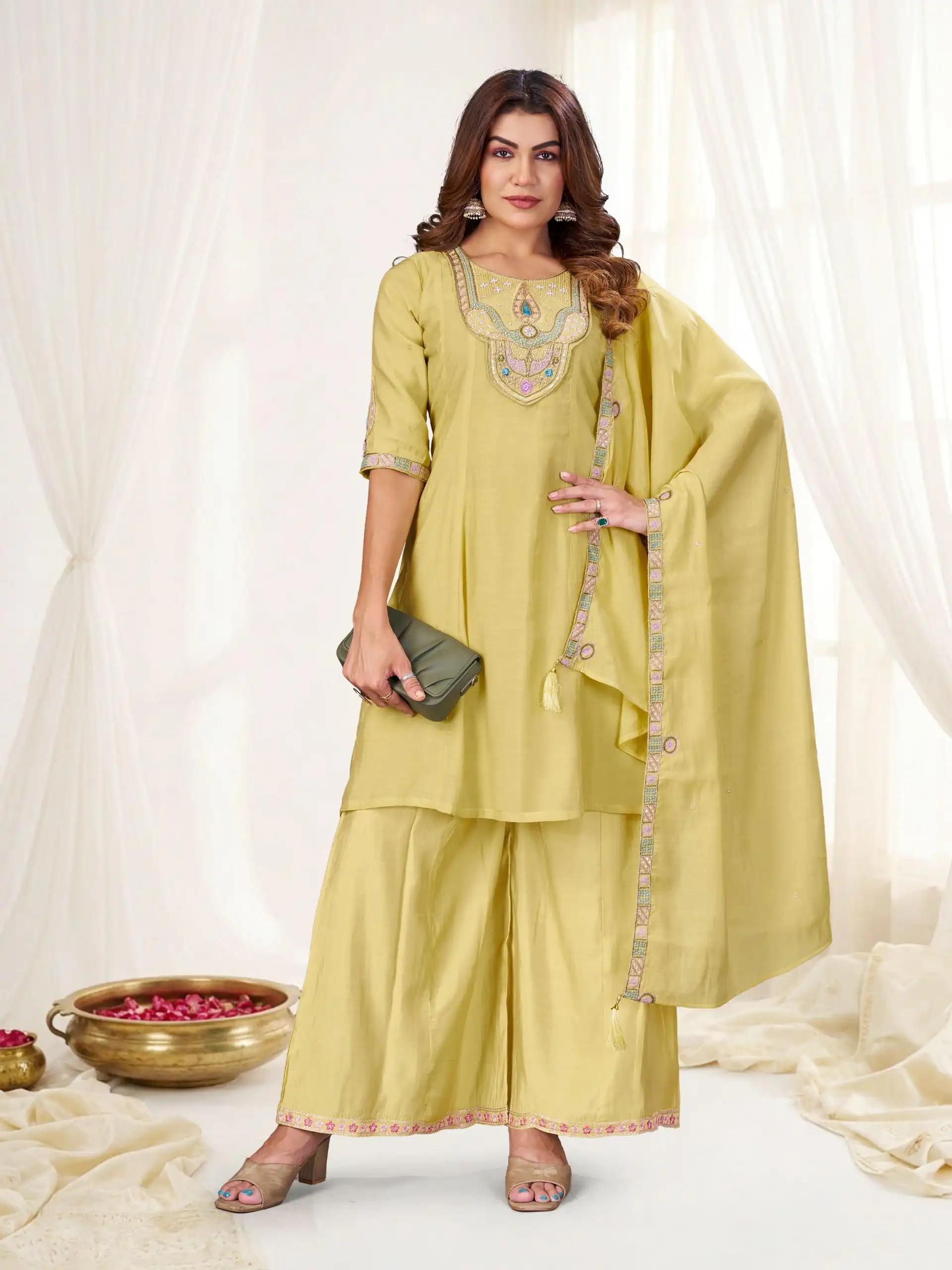 DIVA 171 Yellow Mal Chanderi Salwar Suit Perfect for Wedding, Party, Baisakhi, Housewarming, Sangeet – Introductory Price ₹2449. Delivery 4-6 Working D | Jump Suits, Straight Suits, Casual Suits, Creative suits, Designer Suits, Palazzo Suits, Party Wear Suits, Patiala Suits, Salwar suit