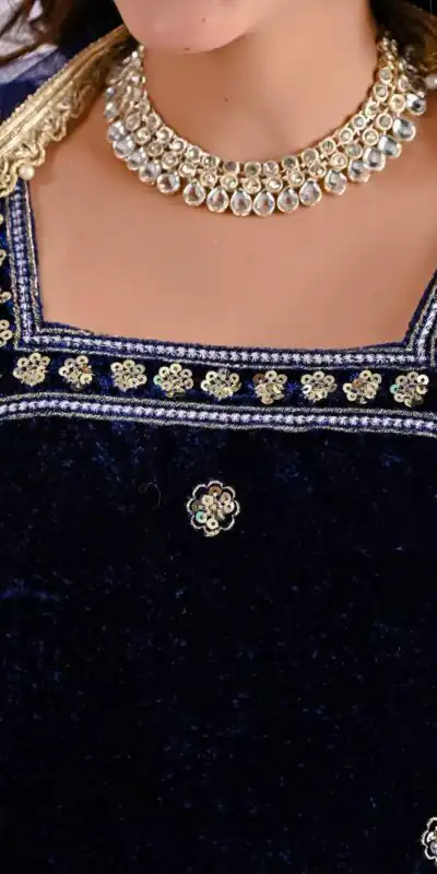 MD 3072 Navy Blue Viscose Velvet Salwar Suit with Embroidery Work & Lace Work. Grab it for ₹2399. Delivery 4-6 Working Days. Shop now. | Jump Suits, Straight Suits, Casual Suits, Creative suits, Designer Suits, Palazzo Suits, Party Wear Suits, Patiala Suits, Salwar suit
