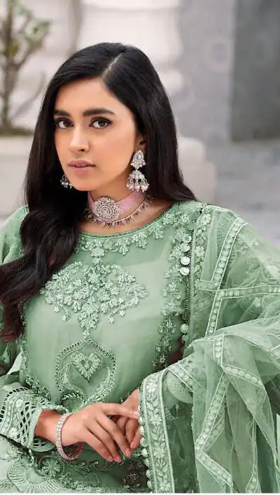 FC 131 Pista Georgette Salwar Suit with Mirror Work & Embroidery Work. Get it for ₹2349. Delivery 4-6 Working Days. Shop now. | Jump Suits, Straight Suits, Casual Suits, Creative suits, Designer Suits, Palazzo Suits, Party Wear Suits, Patiala Suits, Salwar suit