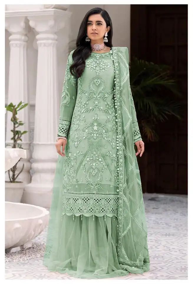 FC 131 Pista Georgette Salwar Suit with Mirror Work & Embroidery Work. Get it for ₹2349. Delivery 4-6 Working Days. Shop now. | Jump Suits, Straight Suits, Casual Suits, Creative suits, Designer Suits, Palazzo Suits, Party Wear Suits, Patiala Suits, Salwar suit