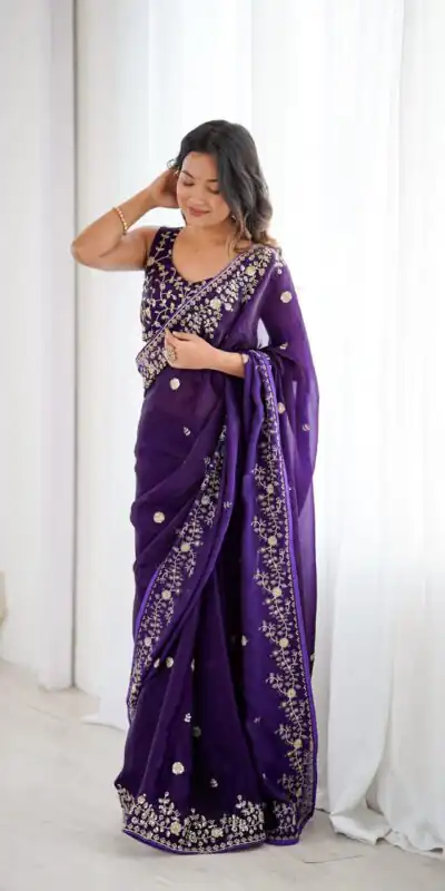 SP 89 Purple Color Fendy Silk Saree With Sequins Work. Wedding, Party, Festive, Events Get it for ₹1799. Delivery 4-6 Working Days. Online Best Shop now. | Bollywood Sarees, Creative Sarees, Designer Sarees, Embroidered Sarees, Ethnic Saree, Modern Digital sarees, Party Wear Sarees, Sarees
